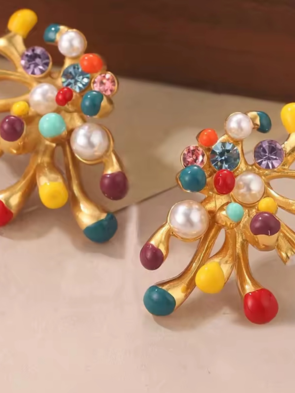 Multicolor Beadburst Earrings